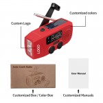 Small Pocket Portable Radio Hand Crank Solar FM Weather & Emergency Radio with Flashlight