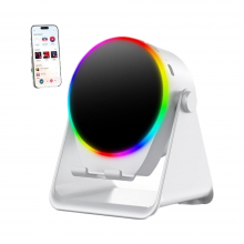 Colorful RGB Ambient Light 360° Rotation Wireless Induction Portable for Bluetooth Speaker with Phone Holder Stand