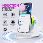 Colorful RGB Ambient Light 360° Rotation Wireless Induction Portable for Bluetooth Speaker with Phone Holder Stand