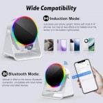 Colorful RGB Ambient Light 360° Rotation Wireless Induction Portable for Bluetooth Speaker with Phone Holder Stand