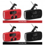 Small Pocket Portable Radio Hand Crank Solar FM Weather & Emergency Radio with Flashlight